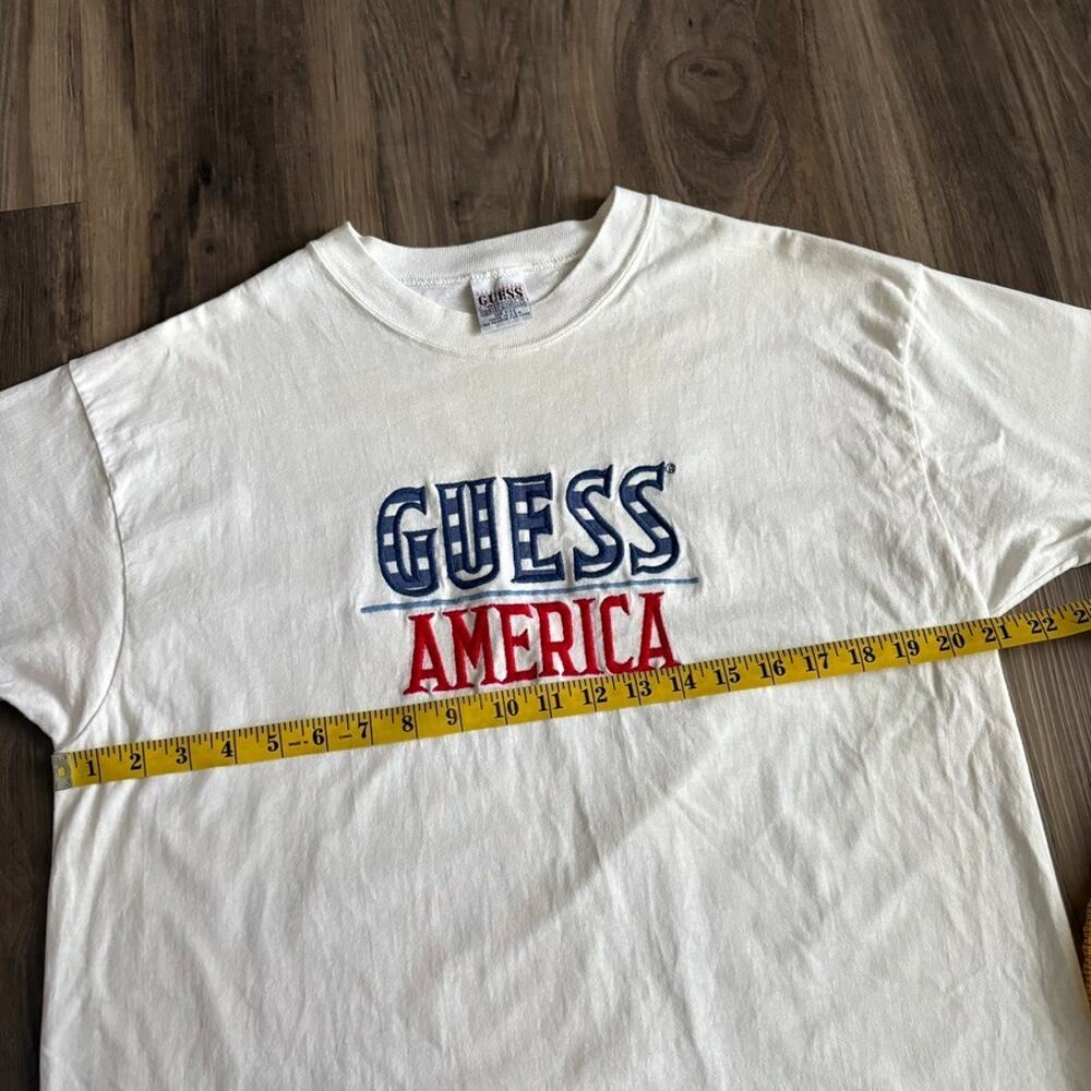 Vintage Guess Jeans T-Shirt Men's Size M White 1990s America Embroidered - Picture 4 of 8